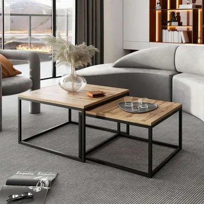 Produktbild von Couchtisch Yoshi 2in1 Kaffeetisch Schwarzer Eiche Wotan Stirling Artisan