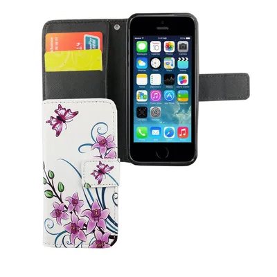 Imagen del producto de Funda para teléfono móvil, tipo estuche, para Apple iPhone 5 / 5s / SE, con diseño de flor de loto