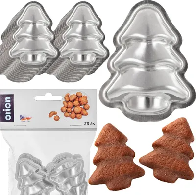 Produktbild von Orion | Keksform Set - 20 Stück - Aus Stahl - Weihnachtsbaum Motiv - für Keks und Lebkuchen - 5,5x4,5x1,5 cm