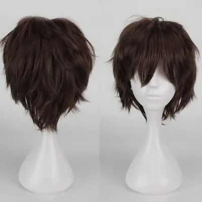 Produktbild von Anime Perücke Dunkelbraun, Kurze Cosplay, Synthetisch, Hitzebeständig, Für Damen und Herren
