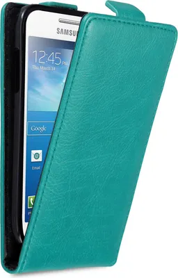 Produktbild von Cadorabo Hülle für Samsung Galaxy S4 MINI Schutz Hülle in Türkis Flip Etui Handyhülle Case Cover