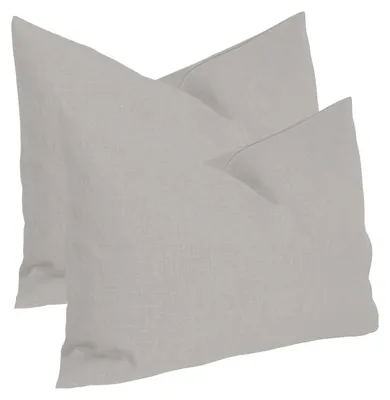 Produktbild von Kissenbezug 2er Set silber 40x60 cm Struktur Leinenoptik Kissenhülle Deko Kissen