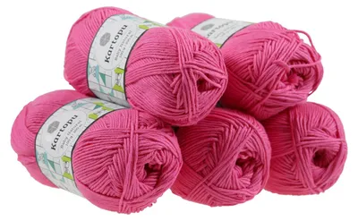 Produktbild von 5 x 100g Kartopu Baby Natural, 51% Polyacryl, Farbwahl in deinen Lieblingsfarben, Farbe:pink