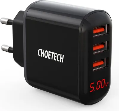 Image de Choetech Chargeur Adaptateur secteur pour portable 3x USB 3.4A