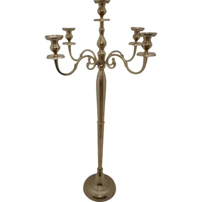 Produktbild von Kerzenständer Kerzenhalter Brush gold 144 cm 5-armig