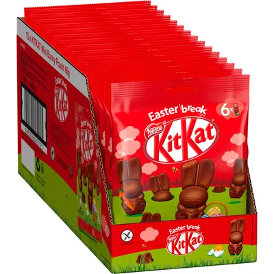Image de Nestlé KitKat Mini lapins de Pâques en chocolat avec riz croustillant 66g