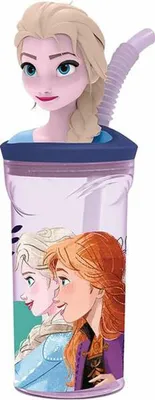 Immagine prodotto di Frozen vetro cannuccia figurina 3d 360ml rosa Rosa Taglia unica