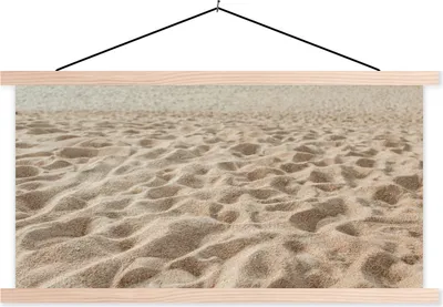 Produktbild von MuchoWow® Textilposter Sommer - Sand - Strand 60x30 cm mit holzfarbenen Rahmen - Dekoration