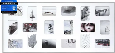 Produktbild von DEHA Design Aluminium Bilderrahmen Tribeca Collage, 109,2x49,5 cm - 18x 10x15 cm, Struktur Silber Matt