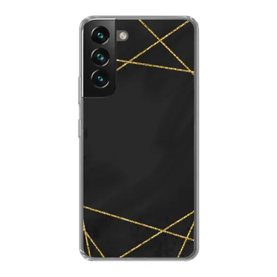 Produktbild von MuchoWow® Handyhülle Schutzhülle Hülle für Samsung Galaxy S22 Geometrisches Muster aus goldenen Linien auf schwarzem Hintergrund Silikon Softcase Handy Hülle - Mobiltelefonhülle