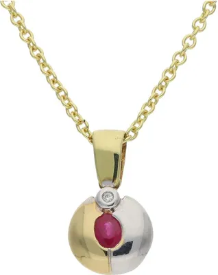 Produktbild von JuwelmaLux Anhänger 585/000 Gold und Weißgold mit Rubin und Brillant JL30-02-2951