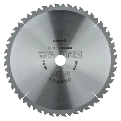 Produktbild von Wolfcraft Kreissägeblatt 315 mm 28 Zähne Hartmetall
