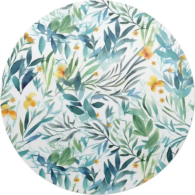 Produktbild von Pflanzenaquarell – Bodenschutzmatte – Stuhlunterlage – Bürostuhlmatte – Rutschfeste Bodenmatte – Schutzmatte für Hartboden – fi 100 cm