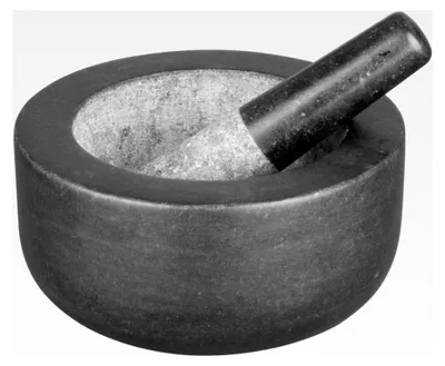 Produktbild von Mörser und Stößel aus Granit, Schwarz, 203 mm Durchmesser