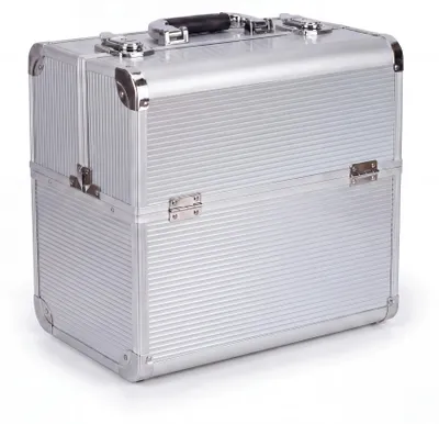 Produktbild von Kosmetikkoffer Aluminium Silber leer abschließbar – Schminkkoffer Beauty Case