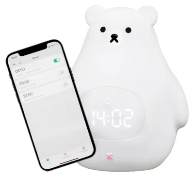 Produktbild von Kemi Goods Kinderwecker Tag / Nacht mit LED-Nachtlicht – Steuerung über App iOS/