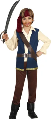 Immagine prodotto di Costume da pirata avventura bucaniere carnevale bambini highlight, taglia: 128/134 colore: marrone