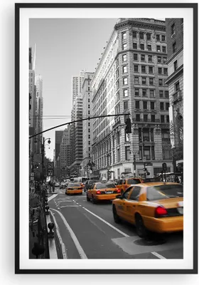 Produktbild von Gerahmtes Poster - Schwarzer Rahmen - Amerika New York City Straße - 61x91,5 cm - Wand Bild - Wanddeko - Wandbilder - Wandposter - Bilderrahmen - Bilder - Kunstdruck - Wandbild - P2BPA61x91-0445