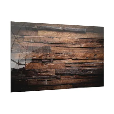 Obrázek produktu pro Skleněná magnetická tabule- dekorativní obraz TMAVÉ DŘEVO 90x60 cm