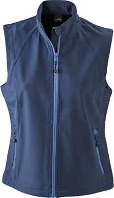Produktbild von James+Nicholson JN1023 | Damen Softshell Vest / Wind- und wasserdicht - Farbe: Navy - Größe: XXL