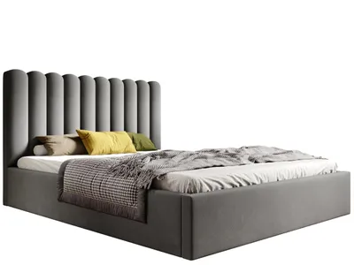 Produktbild von KLICKMOEBEL Polsterbett 200x200 HEKORA 13 Dunkelgrau Komfortables Bett mit Bettkasten, halbgerolltem Kopfteil