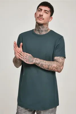 Produktbild von Urban Classics TB638 | Shaped Long Tee Herren T-Shirt - Farbe: bottlegreen - Größe: 4XL