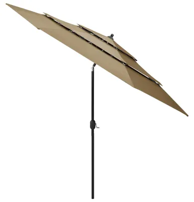 Produktbild von vidaXL Sonnenschirm mit Aluminium-Mast 3-lagig Taupe 3 m