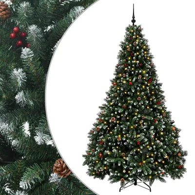 Imagen del producto de vidaXL Árbol de Navidad artificial, color verde, con adornos, 300 cm, 600 luces LED