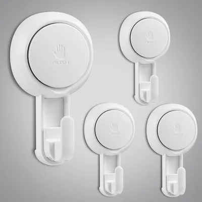 Imagen del producto de Juego de 4 ganchos autoadhesivos, alta capacidad de sujeción, máximo 5 kg, ideales para baño, cocina y dormitorio