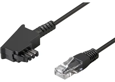 Image de Goobay 51236 Câble de raccordement TAE-F pour DSL / VDSL, 15 m, noir - Prise TAE-F > Prise RJ45 (8P2C)