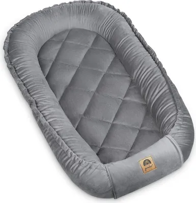 Immagine prodotto di PIMKO Bozzolo multifunzionale a 2 lati per neonati Bozzolo antiallergico per neonati 60 x 90 cm VELVET (RoyalGrey)
