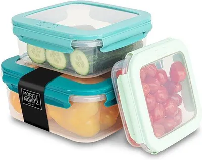 Produktbild von Kunststof, BPA-vrij, vierkante, magnetronbestendige, vriesdozen mit Klick-Funktion