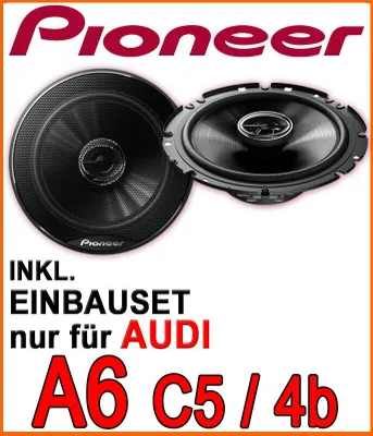 Produktbild von Pioneer TS-G1720F - 16,5cm 2-Wege Koaxe Lautsprecher Einbauset passend für Audi A6 C5 4B - justSOUND