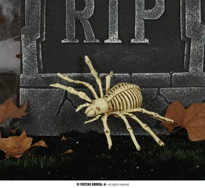 Obrázek produktu pro Kostlivec pavouk Halloween dekorace strašidelný efekt detailní zvířata, barva: béžová