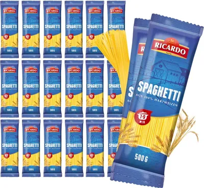Produktbild von RICARDO Pasta Spaghetti 20 Pack x 500g Teigwaren Italienische Nudeln Vorteilspack