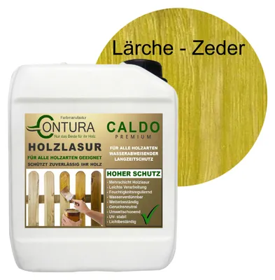 Produktbild von 2,5Liter - Holzlasur Dickschichtlasur Set + Pinsel 2in1 Dauerschutzlasur Holzschutz Lasur - 04 Lärche - Zeder