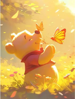 Produktbild von Malen nach Zahlen Winnie the Pooh und die Schmetterlinge 40x50 cm