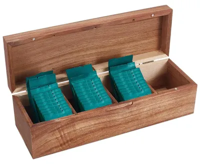 Teebeutel-Organizer aus Holz, 4 Fächer, 31x10x9 cm