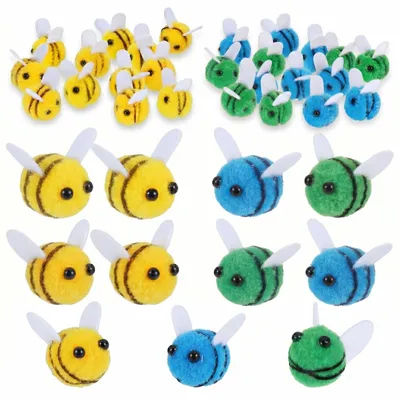 Filzbienen, 30 Stück, bunt, für Basteln und Dekoration