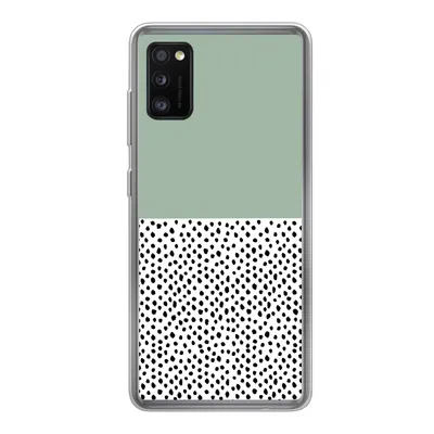 Produktbild von MuchoWow® Handyhülle Schutzhülle Hülle für Samsung Galaxy A41 Polka dots - Grün - Schwarz Silikon Softcase Handy Hülle - Mobiltelefon