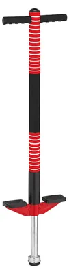 Produktbild von Relaxdays Pogo Stick, für Kinder, Springstock bis 35 kg, gepolststert, Sprungstab outdoor, rutschfest, Edelstahl, rot