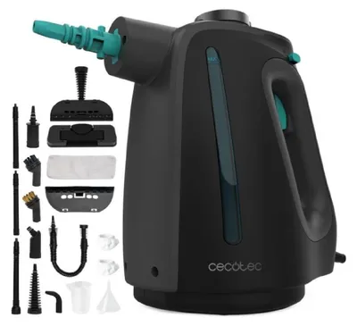 Produktbild von Cecotec 00644, Tragbarer Dampfreiniger, 0,55 l, Schwarz, Blau, Tasten, Flexibel, 1350 W