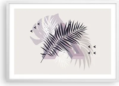 Produktbild von Gerahmtes Poster - Weißer Rahmen - Grafiken Blatt Buntstift - 70x50 cm - Wand Bild - Wanddeko - Wandbilder - Kunstposter - Wandposter - Bilderrahmen - Bilder - Kunstdruck - P2WAA70x50-4455