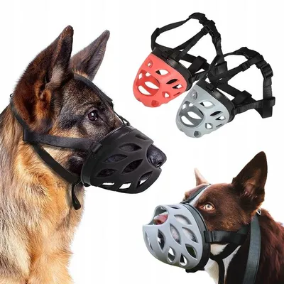 Produktbild von 3-farbiger Gummimaulkorb für Hunde - verhindert das Fressen von Müll - sicher