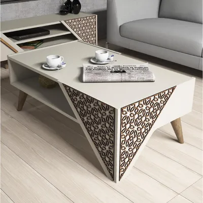 Produktbild von Skye Decor, Beril - Cream, Couchtisch, Creme, 100 % MELAMINBESCHICHTETE SPANPLATTEN, 105 x 40 x 58 cm