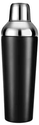 Isolierter Cocktailshaker, 23 oz, doppelwandig, Edelstahl, schwarz