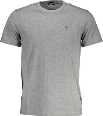 Obrázek produktu pro Napapijri Logo Embroidery T-shirt Round Neck Short Sleeve Grey : Velikost - L Velikost: L