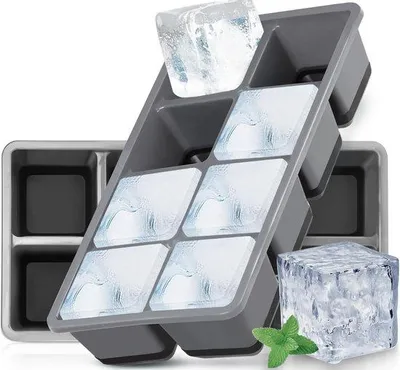 Produktbild von Famanu Eiswürfelform Set – 2 Silikonformen mit Deckel – BPA-frei und stapelbar