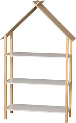 Obrázok produktu pre DOCHTMANN Detská knižnica 3 police, bambus/biela 78,5x30x131 cm 151028