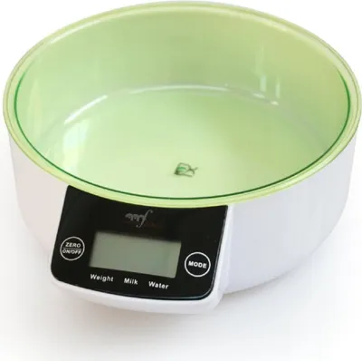Produktbild von Melchioni Elektronische Küchenwaage 5kg Grün und Weiß Rund Touch LCD